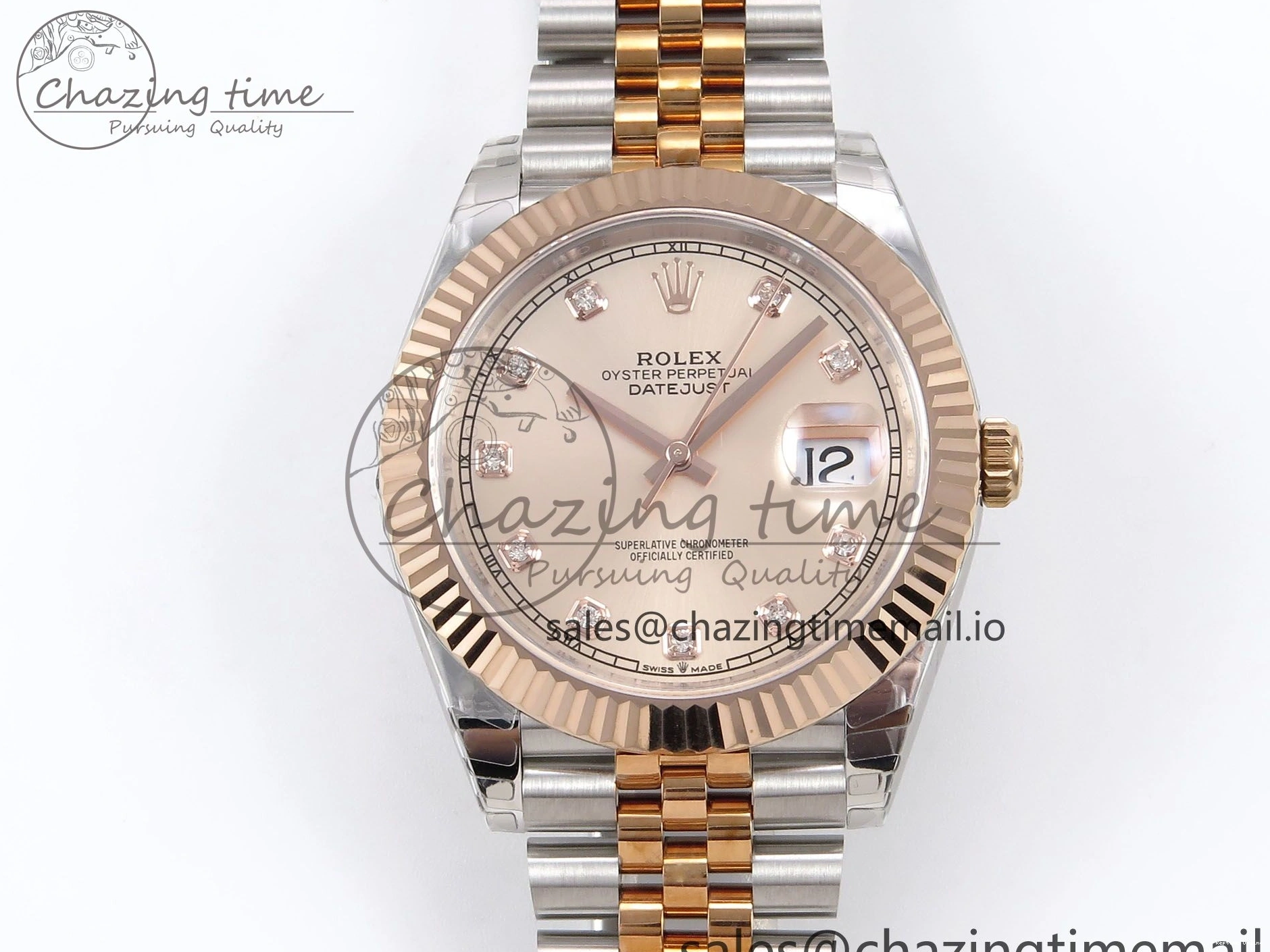0208 DateJust 41 126331 EWEF Best Edition RG Diamonds Dial on SS RG Jubilee Bracelet A UrbanChic 999